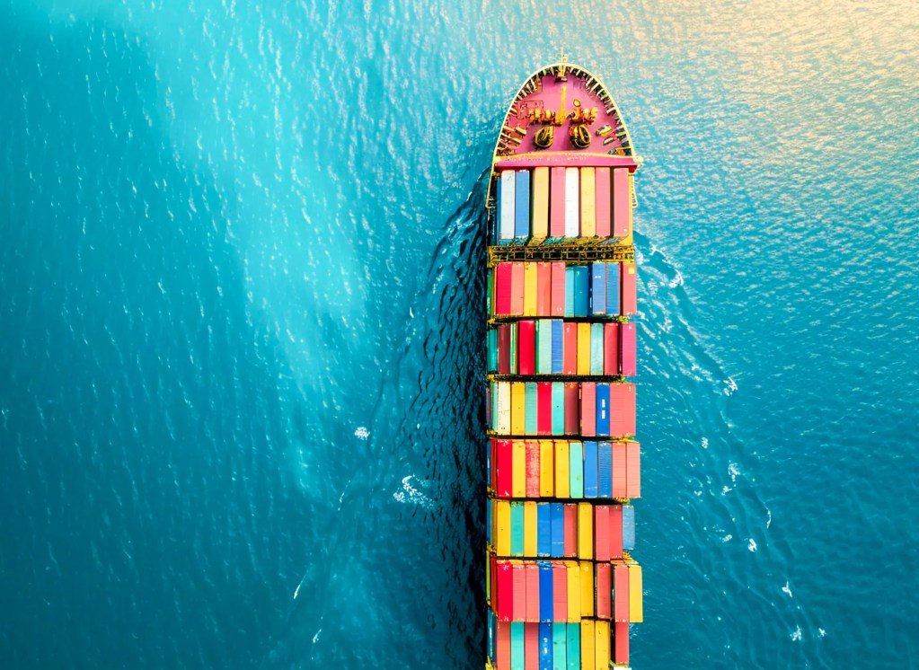 Container ship representing African freight corridors
