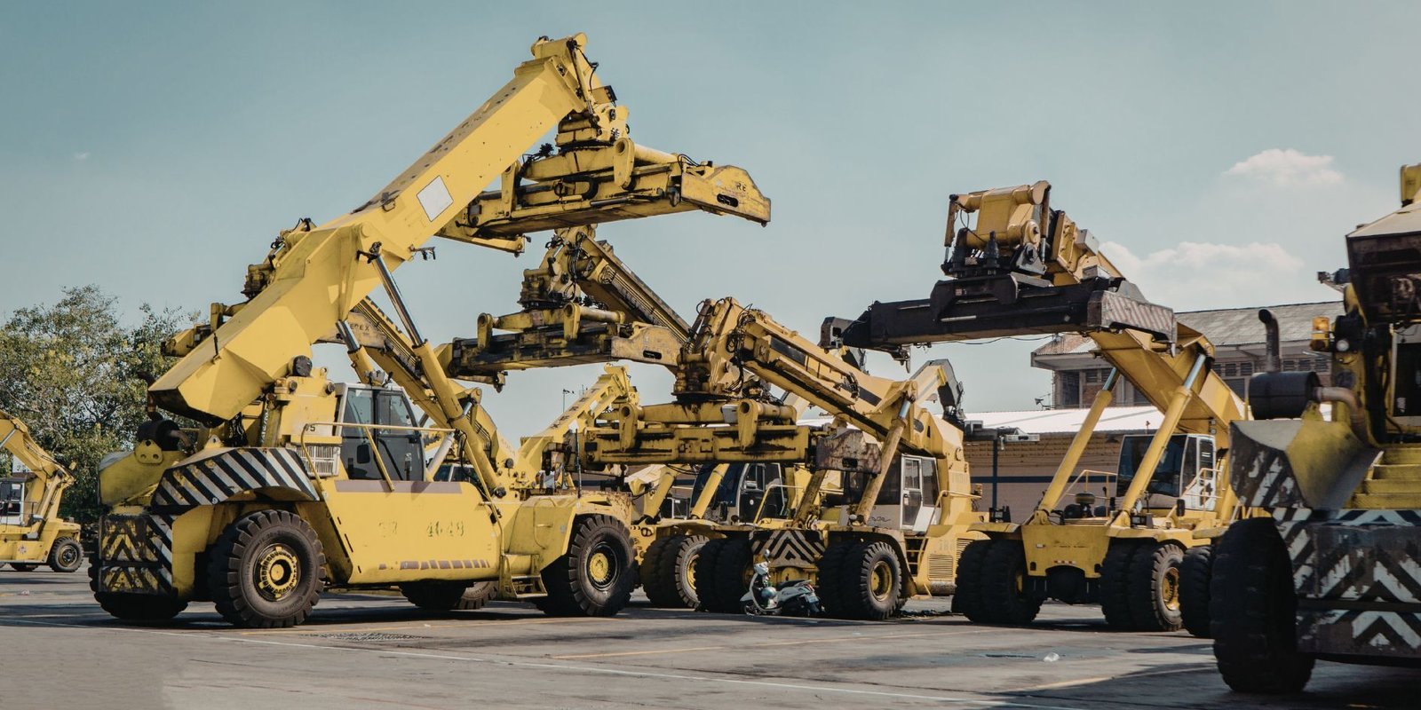 Heavy machinery prepared for international freight